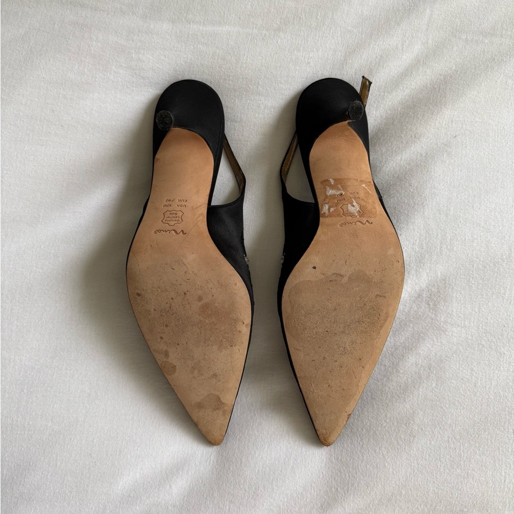 Nina Alaura Black Slingback Gemstone Heels - Picture 6 of 7